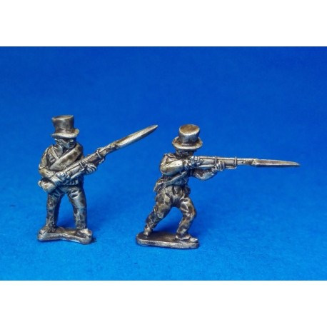 NS11 - Spanish militia with top hat shooting and reloading